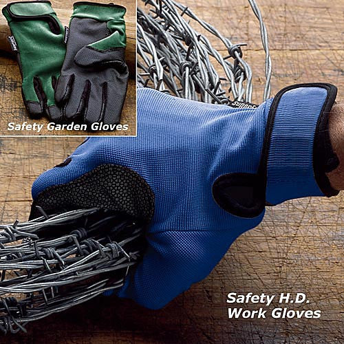 Guantes de trabajo azules de seguridad resistentes a los pinchazos, talla mediana