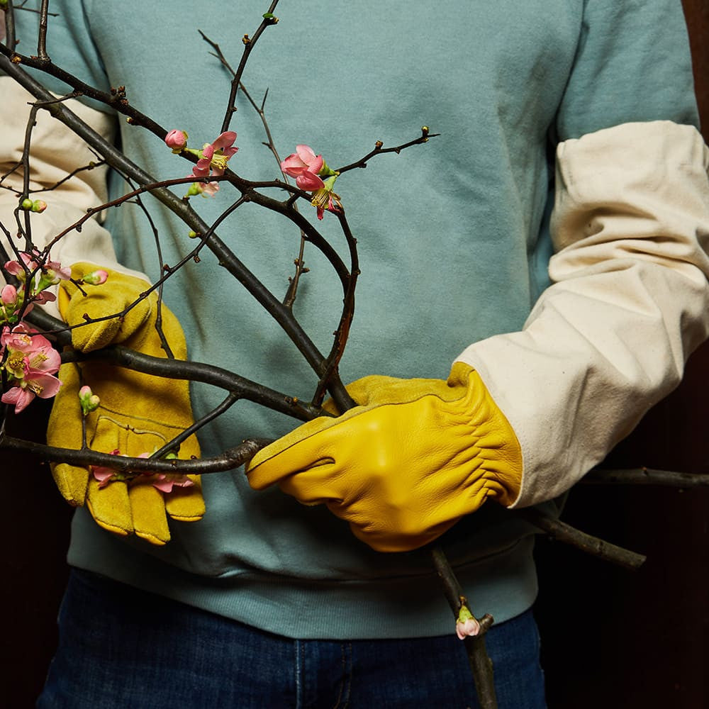 Guantes de zarzas de trabajo pesado con protectores de brazo integrados - Medianos