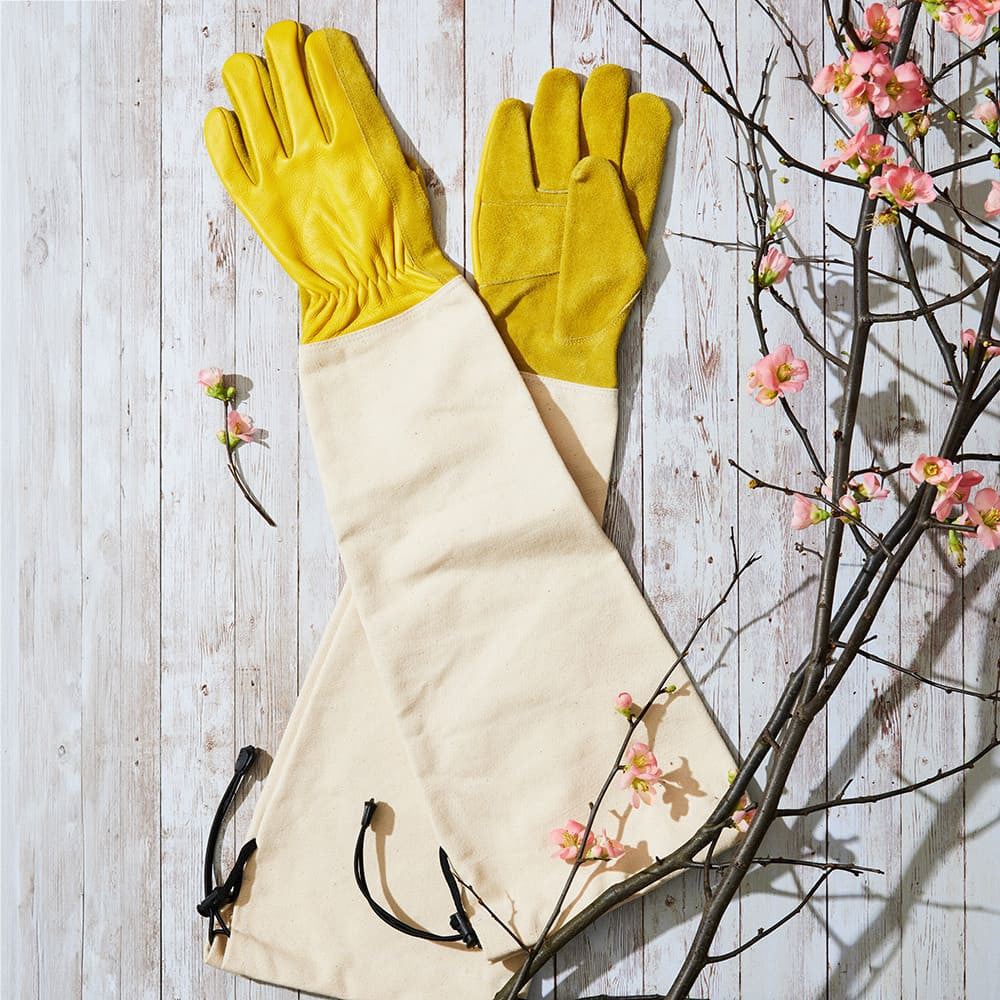 Guantes de zarzas de trabajo pesado con protectores de brazo integrados - Medianos