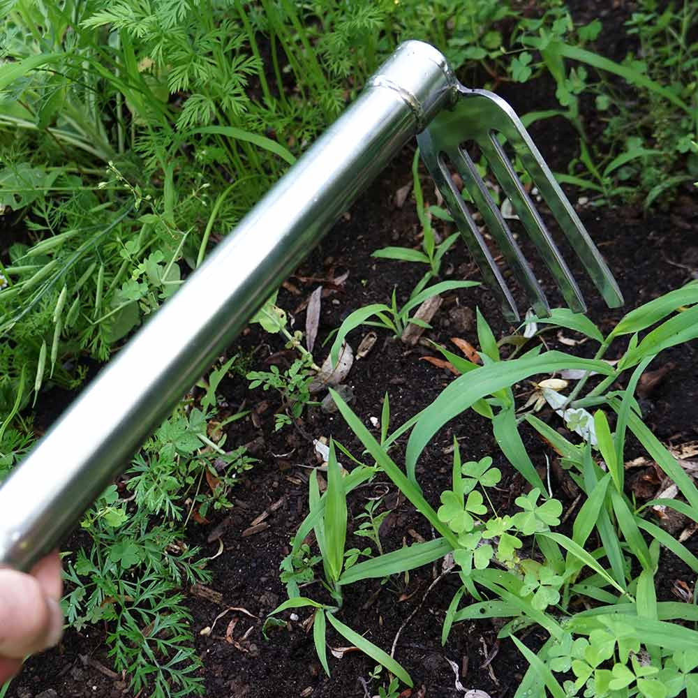 Herramienta Indestructible de Acero Inoxidable para Jardinería: Azada y Cultivador