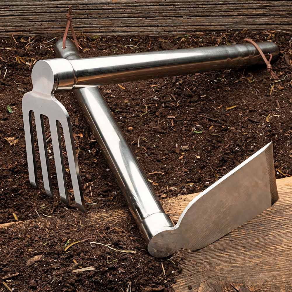 Herramienta Indestructible de Acero Inoxidable para Jardinería: Azada y Cultivador