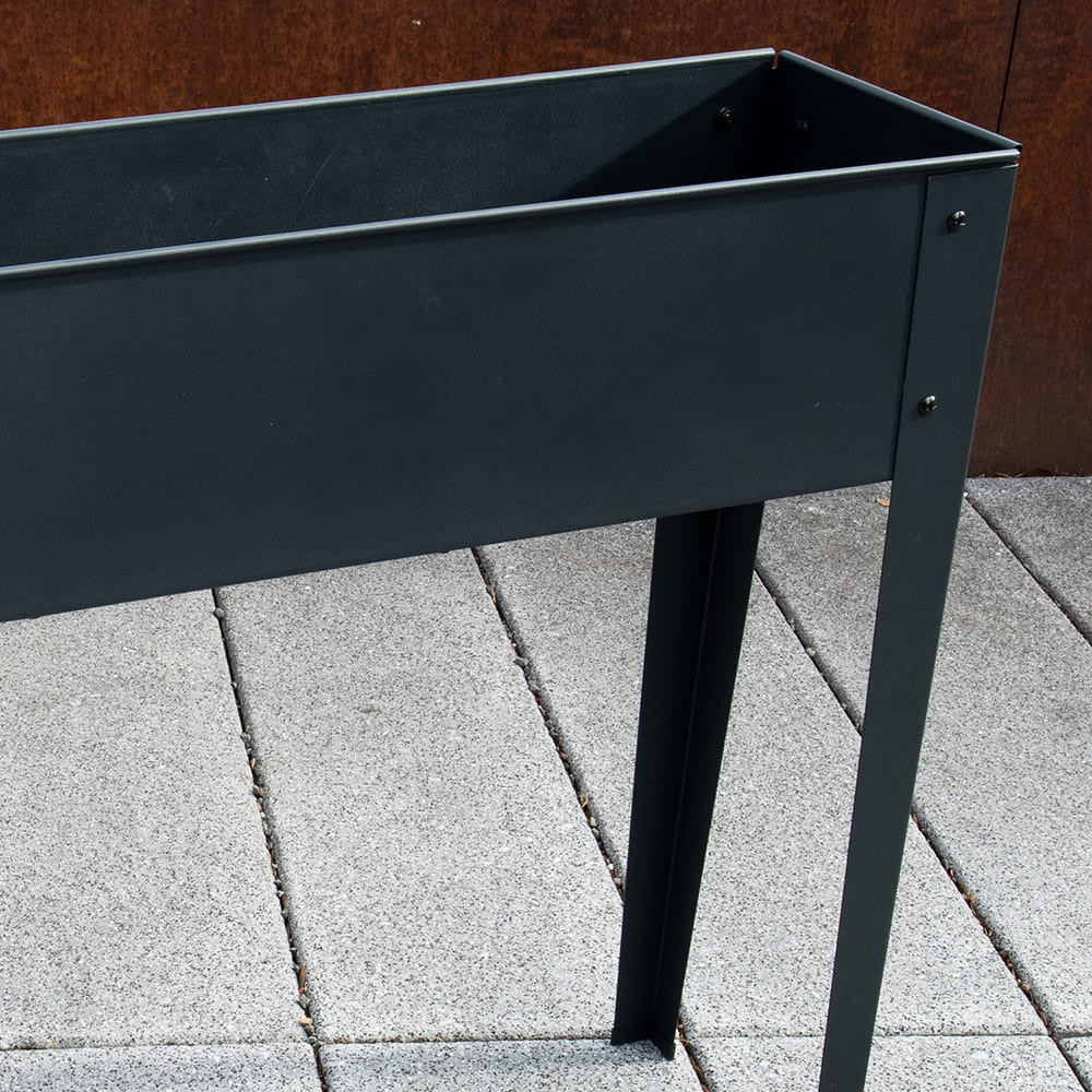 Macetero elevado de acero para balcón, patio o jardín exterior
