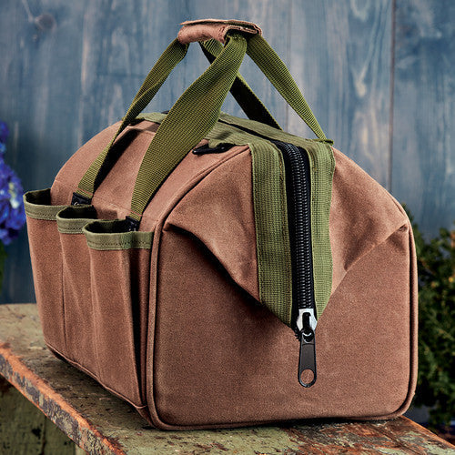 Bolsa de herramientas estilo doctor, lona encerada verde resistente al agua