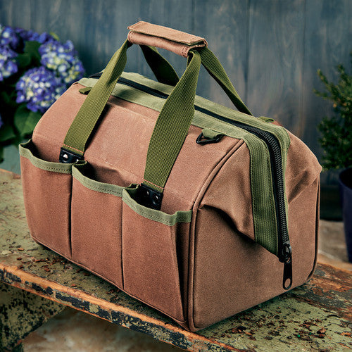Bolsa de herramientas estilo doctor, lona encerada verde resistente al agua