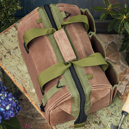 Bolsa de herramientas estilo doctor, lona encerada verde resistente al agua