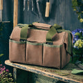 Bolsa de herramientas estilo doctor, lona encerada verde resistente al agua