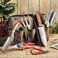 Cuchillo Hori Hori con Bolsa de Lona Encerada, Tijeras de Podar y Paletas