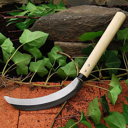 Hoz japonesa afilada con hoja curva, herramienta de recorte de jardín