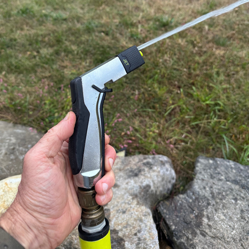 Boquilla de riego de jardín de cuatro posiciones con agarre ergonómico