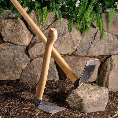 Azada de Jardín de Mango Largo con Mango de Madera de Fresno para Cultivo de Suelo