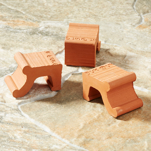 Pies de terracota para macetas, medianos, marrones, decorativos, elevadores para macetas de exterior
