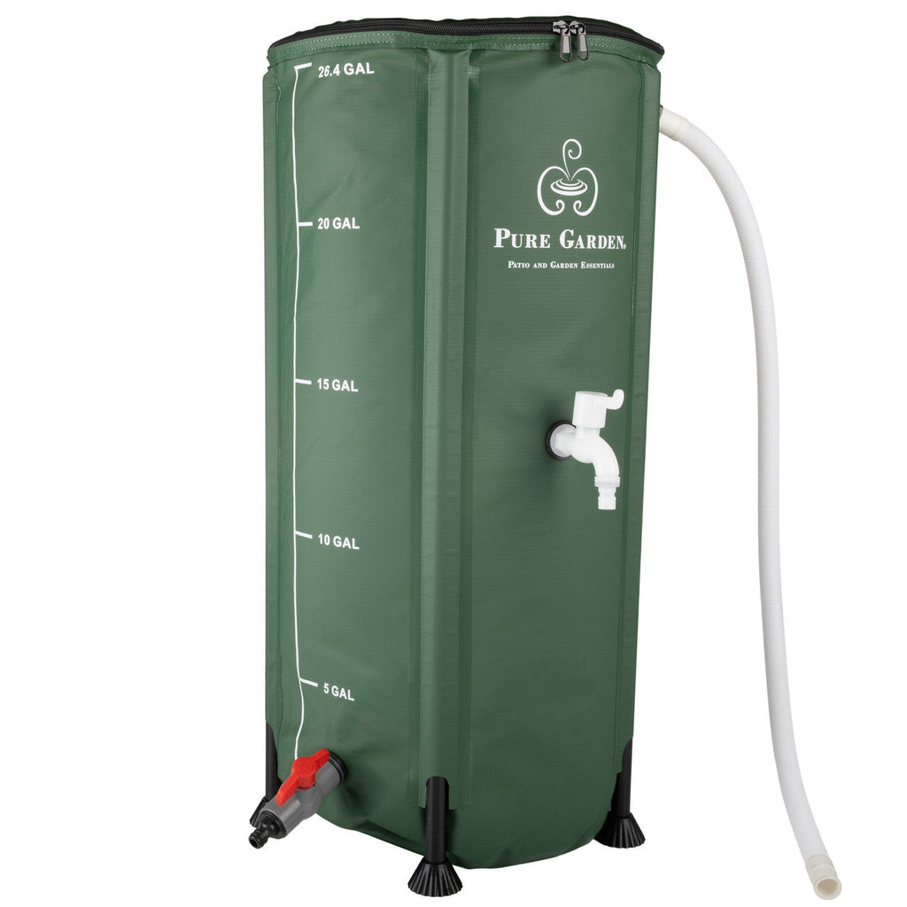 Depósito de agua de lluvia plegable de 26 galones - Verde